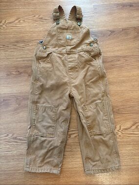 Carhartt Kids Brown Canvas Overalls Size 3T
